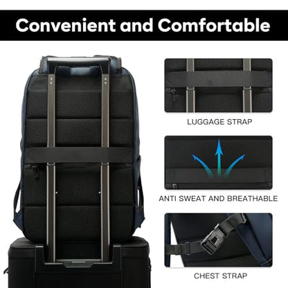 BANGE Business Smart Backpack for Men and Women，can holds 15.6 Inches Laptop Backpack, Waterproof Commute Work Travel Backpack, Flight Carry-On (blue) - color: Blue