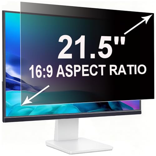 Privacy Screen for 21.5 Inch 16:9 (47.7x26.8cm) computer Monitor | Blue Light Filter & Anti-Glare, Removable Screen Privacy Shield | PC Protector Film for flat and curved screens - color: 21.5 Inch - 16:09 Aspect Ratio, style: 1 Pack
