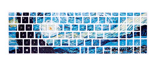 English Silicone Keyboard Cover for HP Envy x360 15.6''Series /2020 2019 Pavilion 15/Pavilion x360 15.6" Series/Envy 17 17.3" Series/Laptop 15t 17t 17-ca0011nr 17-by0040nr,Van Gogh Starry Sky - color: Z2-Van Gogh Starry Sky
