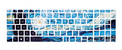 English Silicone Keyboard Cover for HP Envy x360 15.6''Series /2020 2019 Pavilion 15/Pavilion x360 15.6" Series/Envy 17 17.3" Series/Laptop 15t 17t 17-ca0011nr 17-by0040nr,Van Gogh Starry Sky - color: Z2-Van Gogh Starry Sky