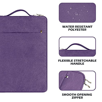 RAINYEAR 13.3 inch Laptop Sleeve Carrying Case with Handle & Pocket, Purple | Protective Padded Polyester Laptop Sleeve Case Briefcase for 13.3 Inch MacBook Pro/Air, 14 inch MacBook Pro/Max Computer PC - color: Purple, size: 13"-13.3"