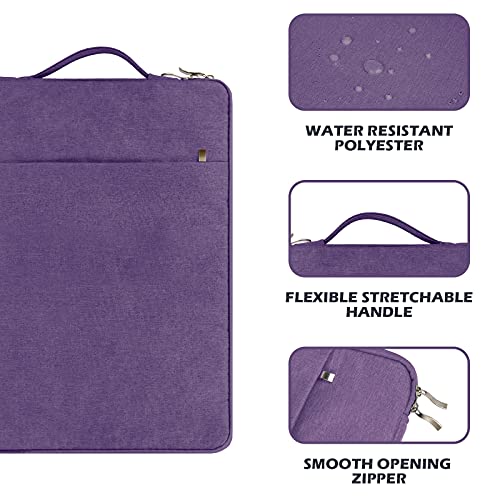 RAINYEAR 14 inch Laptop Sleeve Carrying Case with Handle & Pocket, Purple | Protective Padded Polyester Laptop Sleeve Case Briefcase Compatible with 14 Inch Notebook Computer Chromebook - color: Purple, size: 14"