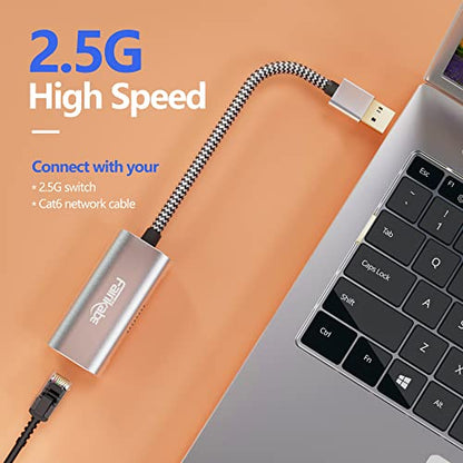 2.5G USB to Ethernet Adapter - USB 3.0 to RJ45 Gigabit LAN Adapter for Xbox 360, Laptop, Computer, Mac, Chromebook, Microsoft Surface