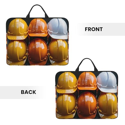 14 Inch Laptop Sleeve Case Waterproof Travel Laptop Bag Handbag Shockproof Protective Computer Cover Construction Helmets Carrying Bag Briefcase with Handle for 13-14 Inch Notebook