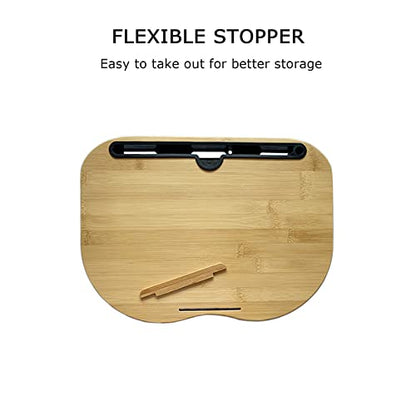 SUMISKY Lap Desk for 14" Laptops-Bamboo Laptop Desk with Cushion & Phone Holder, Portable Laptop Stand with Tray, 15x11 Inches - size: S(15"x11") without Additional Accessories