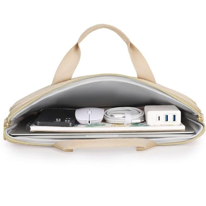DOMISO 15.6 inch Laptop Case Sleeve Protective Cover Compatible with MacBook Pro 16 M4 M3 M2/Pro Max,15.6-16 inch HP Dell ASUS Lenovo Chromebook,Waterproof Computer Bag with Shoulder Strap,Beige - color: Beige, size: 15.6 inch