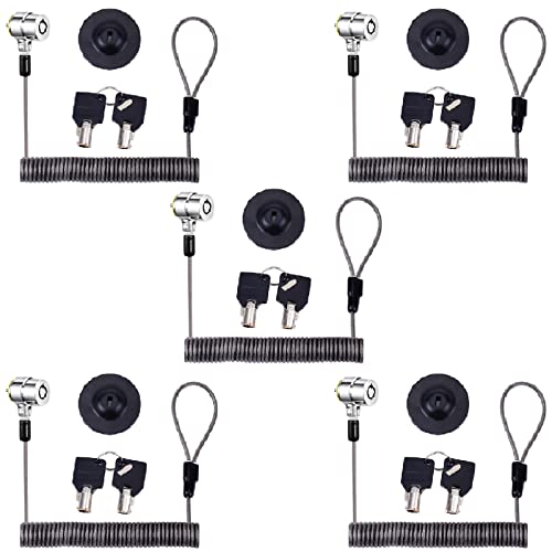 Laptop Cable Lock Hardware Security Cable Lock Anti Theft Retractable Lock for Tablet Laptop and All Other Notebooks and Tablets(5pack) - size: 5 Packs