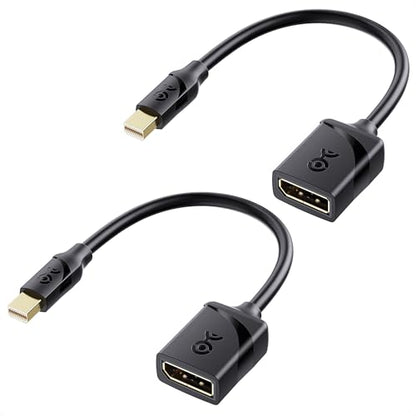 Cable Matters 2-Pack 8K Mini DisplayPort to DisplayPort 1.4 Adapter | 8K@60Hz / 4K@240Hz, Thunderbolt 2 and Thunderbolt Ports Compatible, 32.4Gbps, Mini DP to DP 1.4, Black - size: 2-Pack