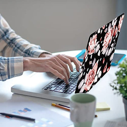 Laptop Skin Sticker,13.3 14 15 15.4 15.6 inch Laptop Skins,Universal Vinyl Decal,Dustproof Scratch Resistant Reusable Cover Protector with Free 2 Wrist Pads (Flower 2) - color: Flower 2