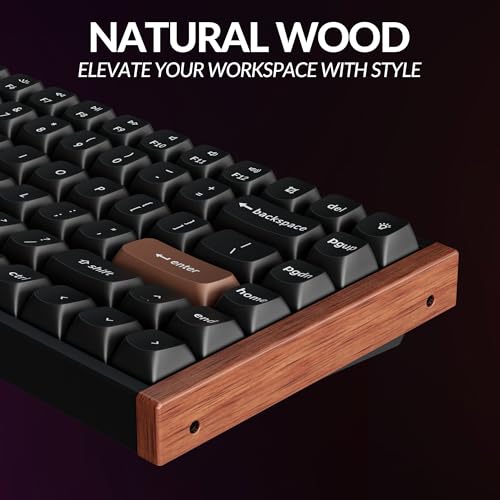 Keychron K2 HE Rapid Trigger Wireless Custom Keyboard with Hall Effect Gateron Double-Rail Magnetic Switch, QMK 2.4 GHz Bluetooth 5.2 RGB Compatible with Mac Windows Linux (Aluminum + Wood) - color: Gateron Double-Rail Magnetic Switch - Black