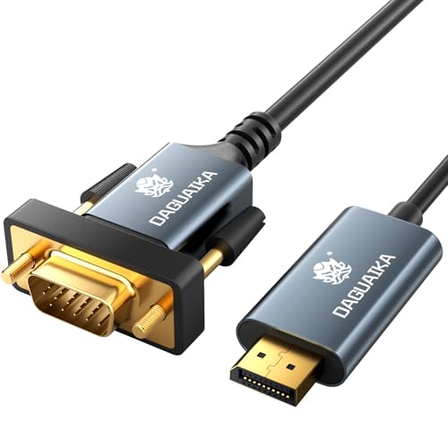 DisplayPort to VGA Cable 6ft, 1080@60Hz DP to VGA Adapter Cord for Laptop/Desktop to Monitor/Projector Male to Male (Not Bidirectional, Not Compatible with HDMI or USB) - style: DP to VGA