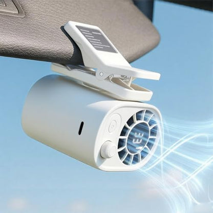 Car Clip on Fan with LED Display, Backseat Fan, USB Rechargeable Powerful Cooling Fans, 360° Rotation, 100 Speeds Adjustable, USB Rechargeable, 2025 New Clip on Fans for Car (White)