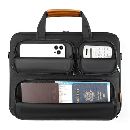 DOMISO 17-17.3 Inch Laptop Bag Business Briefcase with Shoulder Strap Messenger Bag Compatible with 17" Laptops/17.3" HP Pavilion/MSI GS73VR Stealth Pro/Dell Inspiron 17/Acer/ASUS,Black - size: 17 - 17.3 Inch