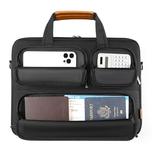 DOMISO 15-15.6 Inch Laptop Sleeve Waterproof Laptop Case Business Briefcase Portable Computer Bag with Shoulderstrap for Lenovo ThinkPad/Asus/HP ProBook/Acer/Dell Precision,Black - size: 15 - 15.6 Inch