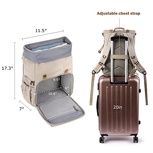 BAGSMART Camera Backpack, DSLR Camera Bag, Waterproof Camera Bag Backpack for Photographers, Fit up to 15" Laptop with Rain Cover and Tripod Holder, Ivory White - color: F-ivory White[double Buckle]