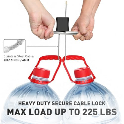 Cable Padlock Free Adjustable Lock 3 Keys, 1.15ft/0.35m Black | Steel Cable 1/6"(4mm)Diameter, Lock & Secure, Weatherproof for Bikes, Lockers, Gate, Fence, Shed, Outdoor Equipment etc - color: Black-1.15ft(0.35m)