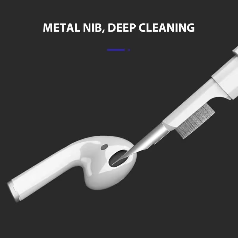 Electronic Cleaning Pen for Earbuds & Keyboards - Portable Precision Cleaning Kit for Earphone, Airpod, Laptop, Tablet, Phone, Computer, Switch & Camera Lens (White)