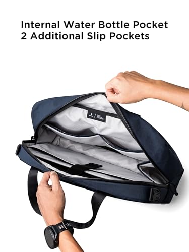 ALPAKA Bravo Brief Laptop Briefcase Business Shoulder Bag | Fits 16-inch Laptop, Detachable Shoulder Strap, For Men and Women Work Travel, Weatherproof Fabric Axoflux 400D - color: Moonlight Blue