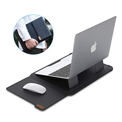 Nillkin Laptop Sleeve 13 inch (3-in-1), MacBook Sleeve with Adjustable Stand & Mouse Pad, 2 Stand Modes, 13 inch Laptop Case, Slim MacBook Accessories for Samsung/Surface/Chromebook/HP 12-14'', Black - color: Black