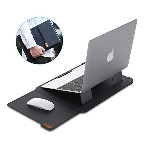 Nillkin Laptop Sleeve 15.6 inch (3-in-1), MacBook Sleeve with Adjustable Stand & Mouse Pad, 2 Stand Modes, 15 inch Laptop Case, Slim MacBook Accessories for Samsung/Surface/Chromebook 13-15.6'', Black - color: Black