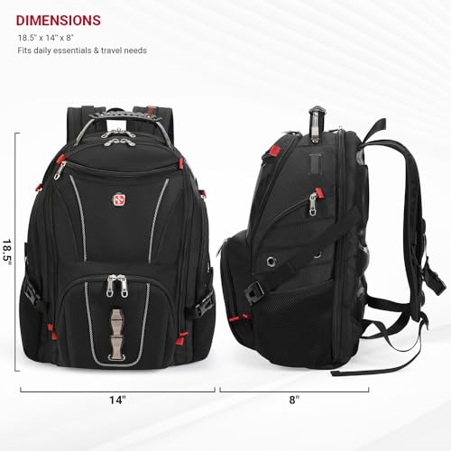 star cloud Rolling Laptop Bag with 4 Spinner Wheels & 17.3" Laptop Backpack Bundle – Business Travel Carry On Set with USB & Type-C Charging Ports