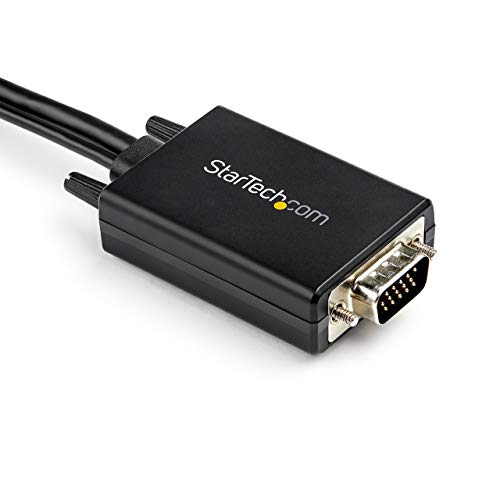 StarTech 6ft (2m) VGA to HDMI Converter Cable, USB Audio (VGA2HDMM2M) | Analog to digital video adapter cable, Connect VGA PC to HDMI display, Male to male, Up to 1080p 60Hz - size: 2m