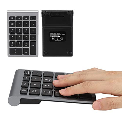 Keenso Number Pad, Wireless Numeric Keypad with Ergonomic Design, 22 Keys Portable Keyboard for Laptop Users, Compatible with and (Iron Gray) - color: Iron Gray