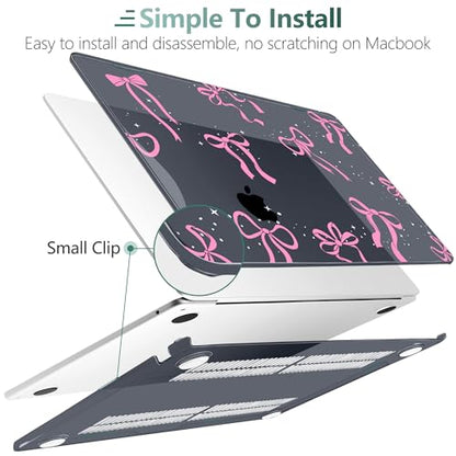 DONGKE for MacBook Air 13 Inch Case M5 2026 M4 2025 M3 M2 2024-2022 A3449 A3240 A3113 A2681, Plastic Hard Shell & Keyboard Cover & Screen Film for MacBook Air 13.6 Inch Case - Bows & Stars - color: Bows & Stars