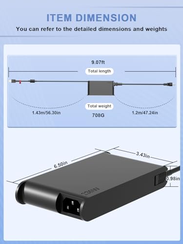 SlSLRIOY 230W Slim Charger Compatible with Lenovo Legion Pro Slim 5 5i 5P 7 S7 C7 Y920 Y740 Y720 Y545 R720,Thinkpad P1 P73 P72 P71 P70 P53 P52,ideapad Y910 Y900,ThinkBook 16p Laptop Power Adapter