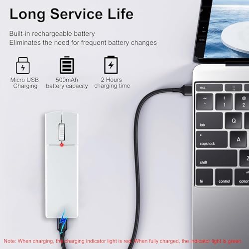 Wireless Mouse Mini Bluetooth 5.1/5.0 & 2.4Ghz Tri Mode Mice,Small Silent Portable Compact Finger Mice, Cute Tiny Travel White Mouse for MacBook Chromebook PC Laptop Computer Tablet Office School Gift - color: White