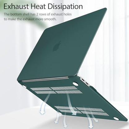 May Chen Compatible with New MacBook Air 13 inch Case 2021 2020 2019 2018 Release Model: M1 A2337 A2179 A1932, Plastic Hard Shell Case for Mac Air 13 inch with Retina Display Fits Touch ID, Dark Cyan - color: Dark Cyan