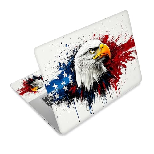 Universal Laptop Skin Sticker Decal,15.6 Inch Laptop Vinyl Cover for 13" 14" 15.6" Laptop,Scratch-Resistant Waterproof Protector Wrap,Reusable with Wrist Pads,American Eagle Flag Splash - color: American Eagle Flag Splash