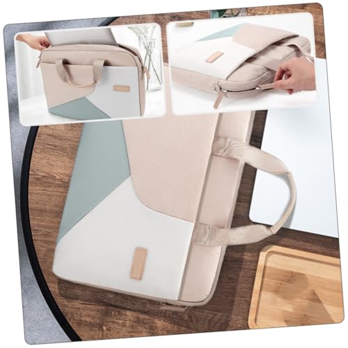 VOSAREA Portable Laptop Handheld Bag with Shoulder Strap Business Briefcase for Men and Women Lightweight Travel Case with Double Zippers Protective Pouch for Notebook Tablet and