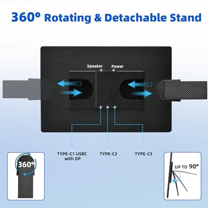 BOSII Portable Monitor for Laptops - Dual 16" IPS FHD 1200P Extended Dual Monitor for Laptop Compatible with Windows Mac Travel Work - size: 16"