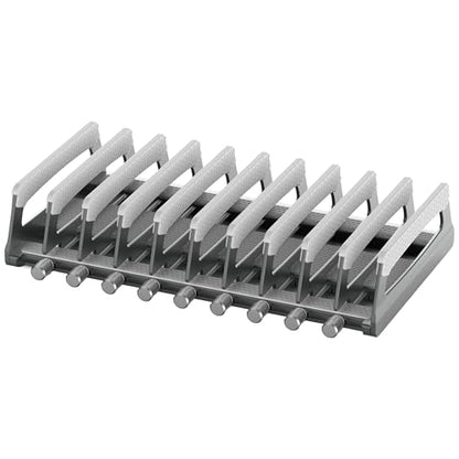 10-Slot Vertical Laptop Stand & Holder – Adjustable Aluminum Laptop Stand Vertical for Desk Fits 10 Devices, MacBook & Gaming Laptops (Up to 17.3”) – Space Saving Laptop Storage Rack - Grey - size: 10 - Slot