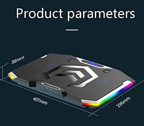 TOEWOE Laptop Cooling Pad, RGB Lights Laptop Cooler 6 Fans for Up to 17.3 Inch Laptops, Notebook Cooler, 7 Modes Light, 6 Height Stands, 2 USB Ports, Black