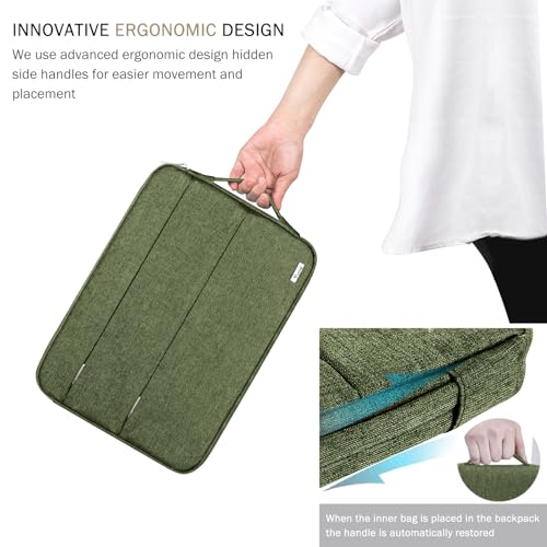 Voova 13 13.6 Inch Laptop Sleeve Case Compatible with MacBook Air 13 M1/M2/M3/M4 2020-2025, MacBook Pro 13/14, IPad Air/Pro 13, Waterproof Slim Computer Bag Cover with Handle, Army Green - color: Army Green, size: 12.6-13.6 Inch