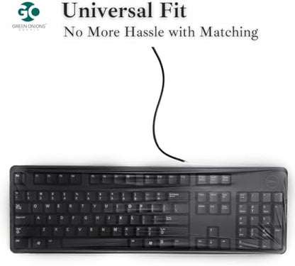 Universal KeyboardCap. Fully Covered Flat Style 0.025mm Waterproof Anti-Dust Desktop Keyboard Cover with Numeric Hospital/Dentist Use (0.03mm Size M(2 Packs)) - size: 0.03mm Size M(2 Packs)