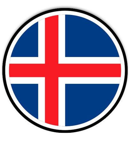 Iceland Flag - 3" Vinyl Sticker - for Car Laptop I-Pad Phone Helmet Hard Hat - Waterproof Decal - size: 3"