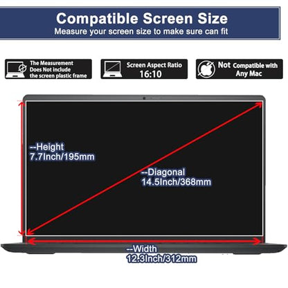 14.5 inch Laptop Tempered Glass Screen Protector for 14.5 Inch HP/Dell/Lenovo/Acer/Samsung 14.5" 16:10 Laptop 9H Hardness, Ultra Clear Scratch Resistant Anti-Fingerprint (W 312 x H 195 mm) - size: 14.5"(16:10)
