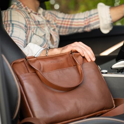 Full Grain Leather Briefcase | Elegant Handmade Leather Briefcase for Men, Perfect for Work and Business.