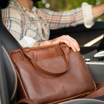 Full Grain Leather Briefcase | Elegant Handmade Leather Briefcase for Men, Perfect for Work and Business.