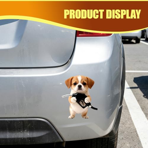 Animal Car Fuel Tank Sticker Decal, Funny Vinyl Automotive Fuel Lid Sticker, Self-Adhesive Water-Resistant Vehicle Exterior Body Decal Decoration for Cars, Trucks, SUVs, Laptops(Dog) - size: Dog