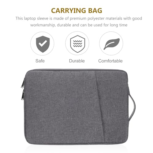 KICHOUSE Sturdy 15.6-inch Laptop Carrier Bag and Tablet Sleeve with Shockproof Protection, Portable Travel Computer Case in Dark Gray for Business and Outdoor Use