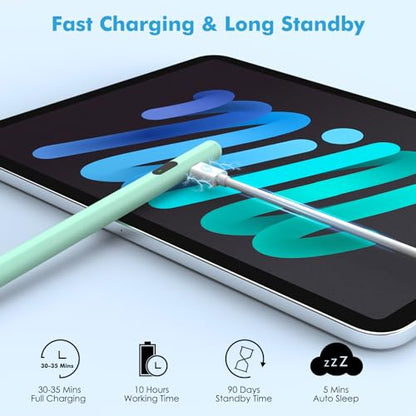 Moko Universal Capacitive Stylus Pencil for Touch Screen, Green | Fast Charging, Power Display, Compatible with Apple iPad/iPhone/Samsung/Lenovo, iOS Android Tablets & All Smartphones - color: Green