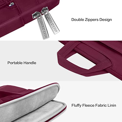 MOSISO Laptop Shoulder Bag Compatible with MacBook Pro 16 inch M5 M4 M3 M2 M1 2026-2019/Pro 15 A1398, HP Acer Dell Lenovo ASUS Notebook,Polyester Flapover Briefcase Sleeve Case, Wine Red - color: Wine Red, size: 16 inch