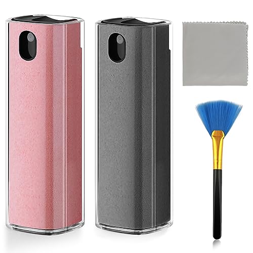 Fingerprint Proof Screen Cleaner,3 in 1Touchscreen Mist Cleaner Spray Wipe Cleaner,Safe for All Phones, Computer, Laptop, Tablet and Car Screen(Grey Pink)