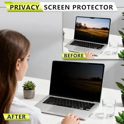 14 Inch Laptop Privacy Screen Filter Compatible with HP/Dell/Acer/Samsung/Lenovo/Toshiba for 16:9 Widescreen Display Laptop Privacy Screen Anti-Blue and Anti-Glare Protector with Webcam Cover | Anti-glare protective film, blue light filtering safety shiel