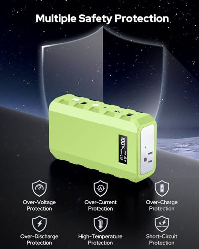 Apowking Power Bank with AC Outlet, 65W Portable Laptop Battery Bank Fast Charging, 88.8Wh 24000mah Power Station for Outdoor Camping PowerBank Travel Home Power Backup - color: Green