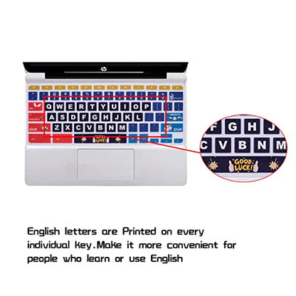 HRH Silicon Keyboard Cover Skin for HP Chromebook 11 x360 11.6",Chromebook 11 G2/G3/G4/G5/G6 EE/G7 EE 11.6",Chromebook 14-ca 14-ak14-X Series/Chromebook 14 G2 G3 G4 Keyboard Skin,Good Luck - color: Good Luck